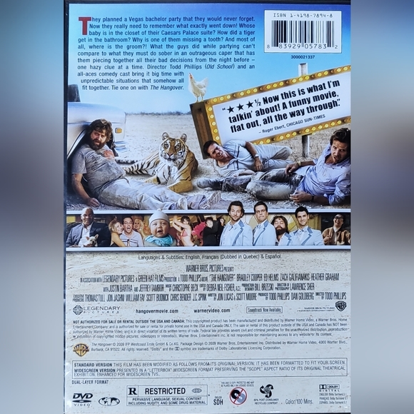 The Hangover Full Screen & Widescreen Dual Format media DVD movie EUC - Picture 2 of 2